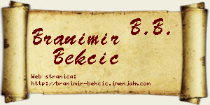 Branimir Bekčić vizit kartica